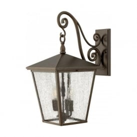 TRELLIS large traditional garden wall lantern in Regency bronze