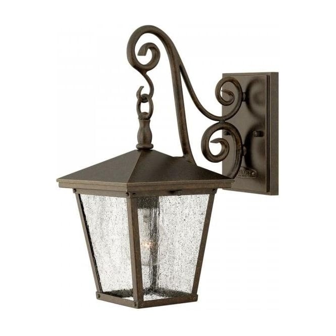 TRELLIS small traditional garden wall lantern in Regency bronze