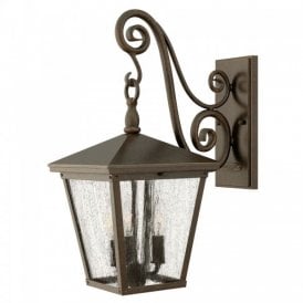 TRELLIS traditional garden wall lantern in Regency bronze - medium
