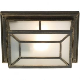 TRENT traditional outdoor wall or ceiling light in rustic black gold finish