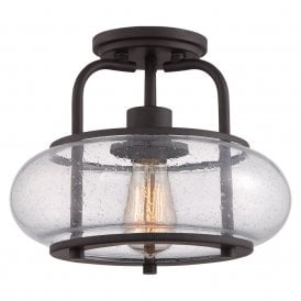 TRILOGY vintage style bronze semi-flush ceiling light