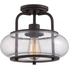 TRILOGY vintage style bronze semi-flush ceiling light