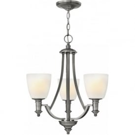 TRUMAN traditional antique nickel 3 light chandelier