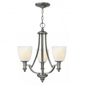 TRUMAN traditional antique nickel 3 light chandelier