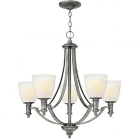 TRUMAN traditional antique nickel 5 light chandelier