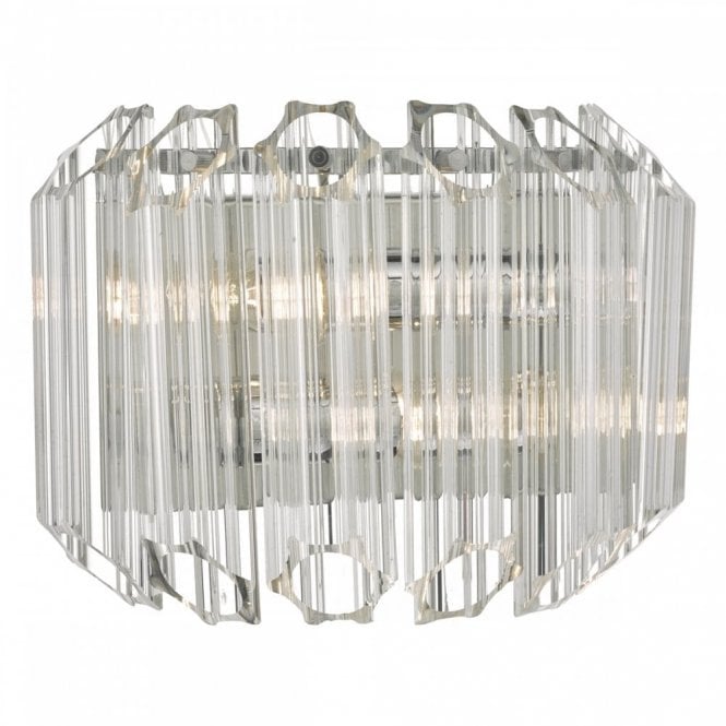 TUVALU 2lt Wall Light Glass & Polished Chrome