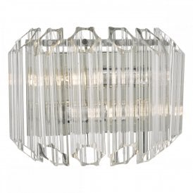 TUVALU 2lt Wall Light Glass & Polished Chrome