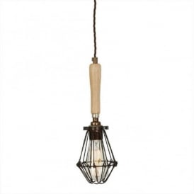 TYRREL industrial warehouse style ceiling pendant light - bronze