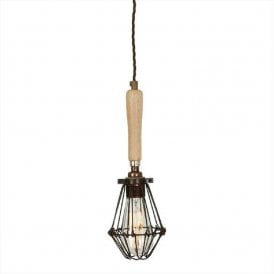 TYRREL industrial warehouse style ceiling pendant light - bronze