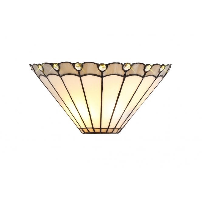 UNA cream Tiffany glass wall light with grey border