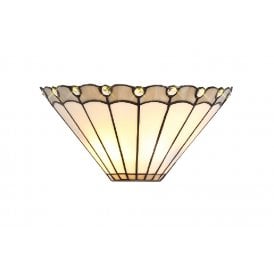 UNA cream Tiffany glass wall light with grey border