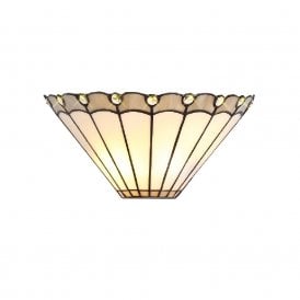 UNA cream Tiffany glass wall light with grey border