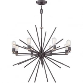UPTOWN CARNEGIE modern 8 light chandelier in dark bronze
