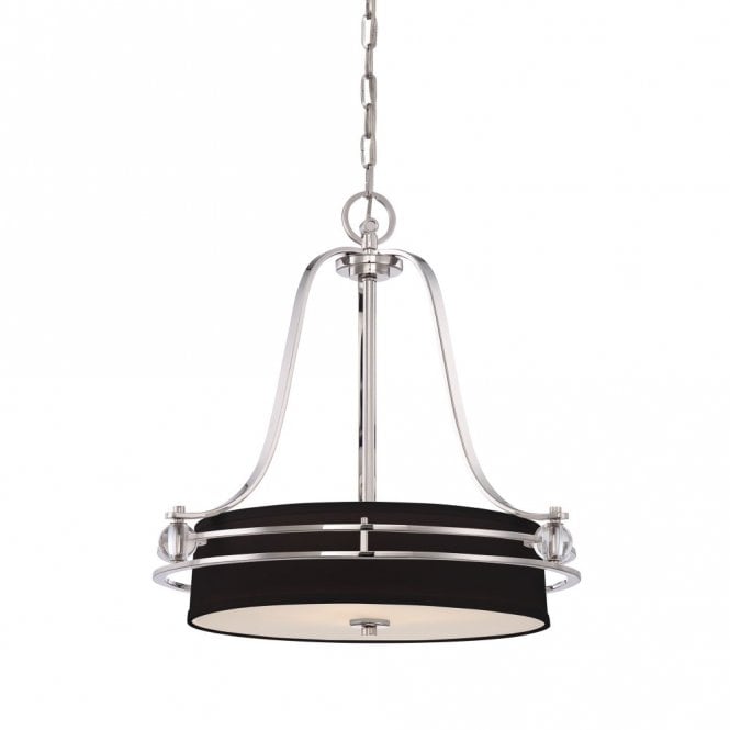 UPTOWN GOTHAM black hanging ceiling pendant light on silver frame