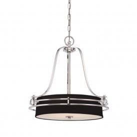 UPTOWN GOTHAM black hanging ceiling pendant light on silver frame
