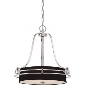 UPTOWN GOTHAM black hanging ceiling pendant light on silver frame