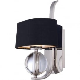 UPTOWN GOTHAM silver wall light with black shade
