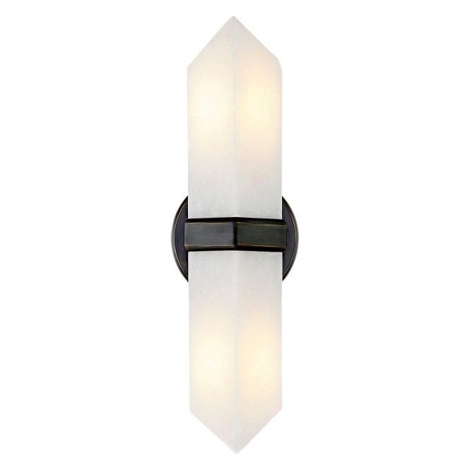 Valencia Urban Bronze and Alabaster 2 Light Wall Sconce