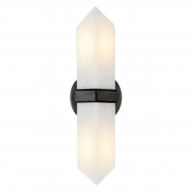 modern wall sconce with alabaster shade in an urban bronze finish 