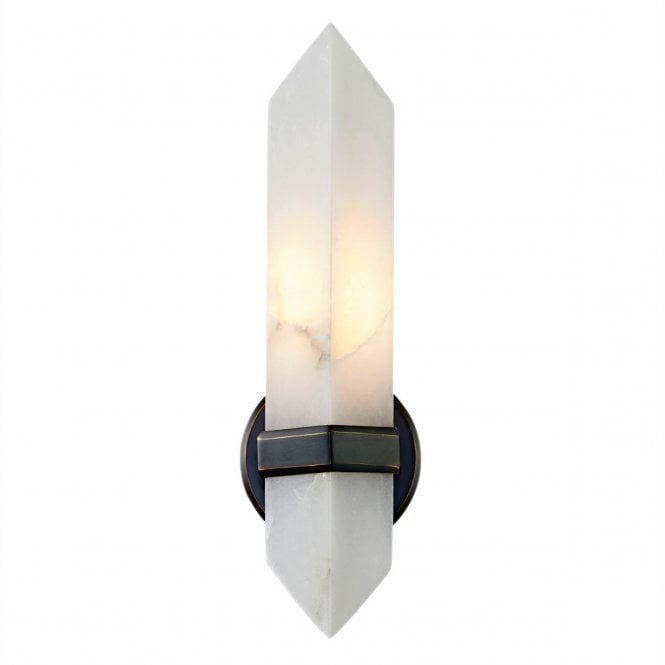 Valencia Urban Bronze Wall Sconce with Alabaster Shade