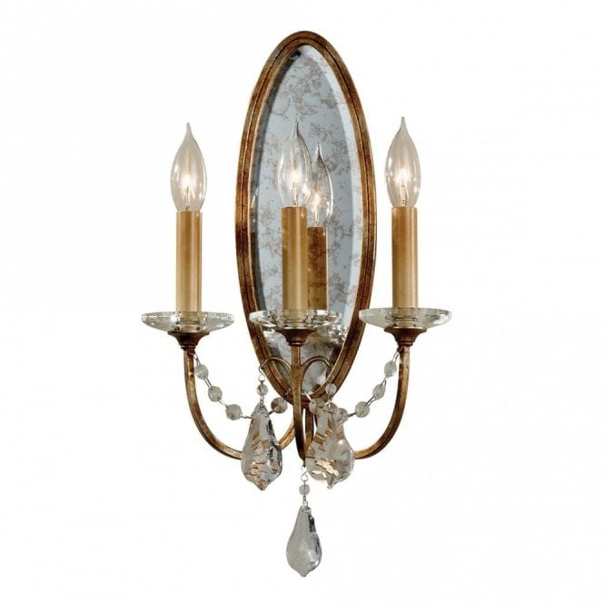 VALENTINA traditional 3 light Regency wall sconce dressed with crystal