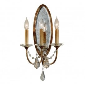 VALENTINA traditional 3 light Regency wall sconce dressed with crystal