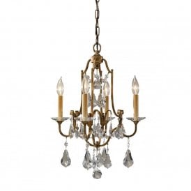VALENTINA traditional 4 light dual mount bronze chandelier dressed with crystal