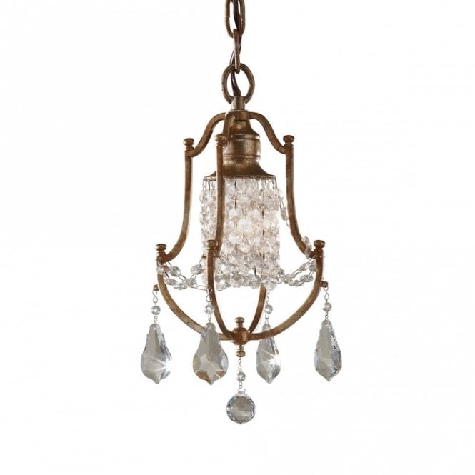 VALENTINA traditional mini chandelier dressed with crystal