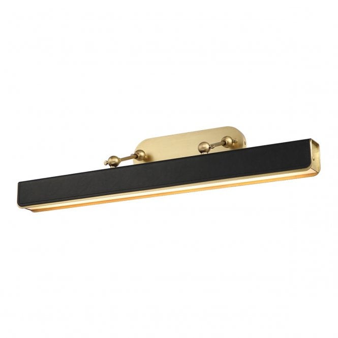 Valise Vintage Brass and Tuxedo Black Leather Large LED Picture Light