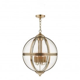 VANESSA 5 Light Lantern | Antique Brass | Glass