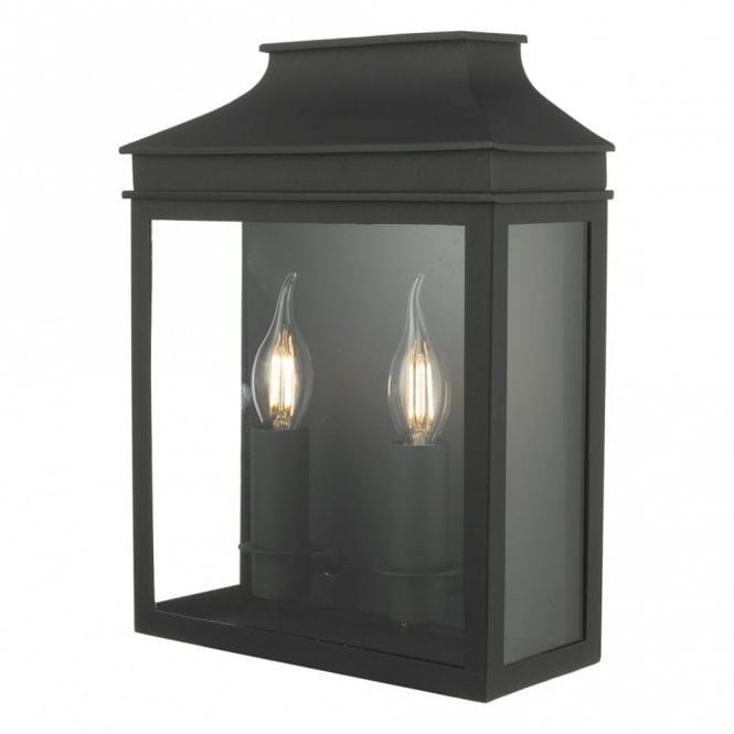 VAPOUR traditional flush fit outdoor coach lantern - large, black