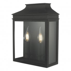 VAPOUR traditional flush fit outdoor coach lantern - large, black