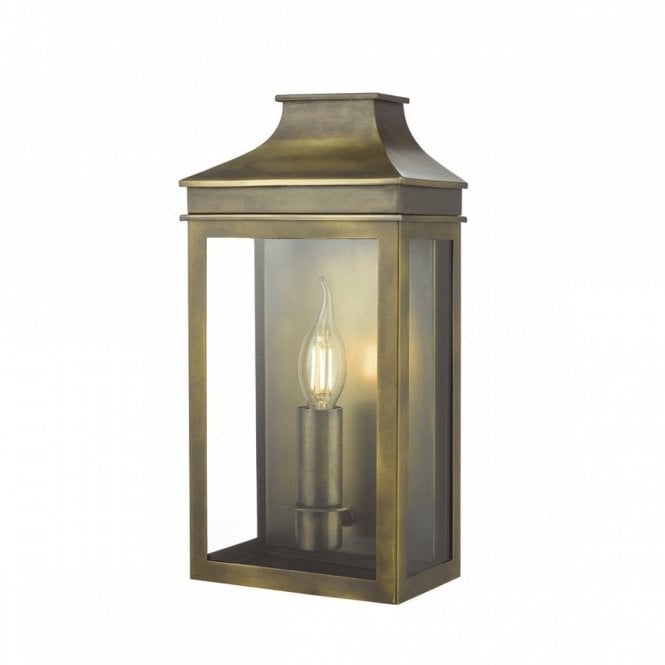VAPOUR traditional flush fit outdoor coach lantern - small, weathered brass
