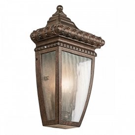 VENETIAN RAIN traditional bronze flush fitting exterior wall lantern