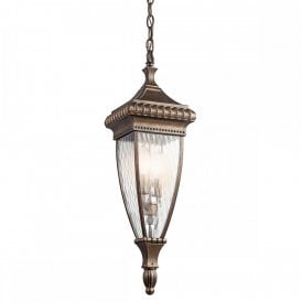 VENETIAN RAIN traditional bronze hanging porch lantern
