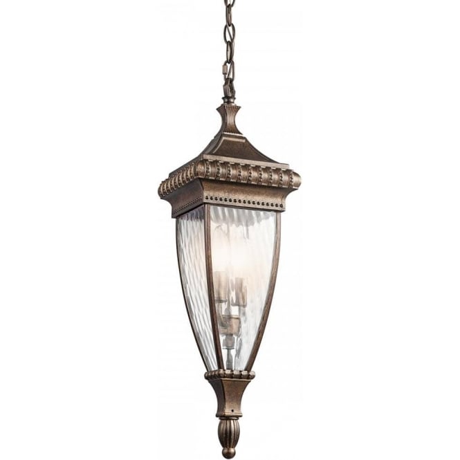 VENETIAN RAIN traditional bronze hanging porch lantern