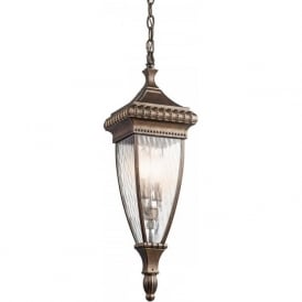 VENETIAN RAIN traditional bronze hanging porch lantern