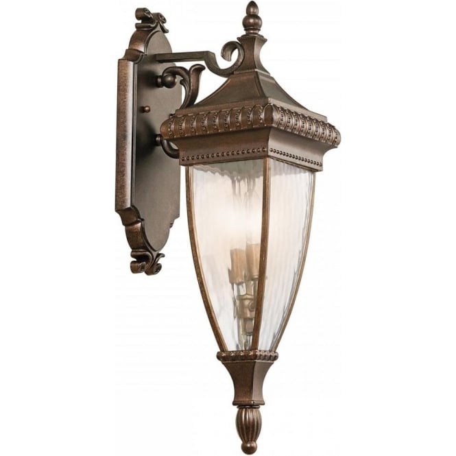 VENETIAN RAIN traditional IP44 bronze garden wall lantern