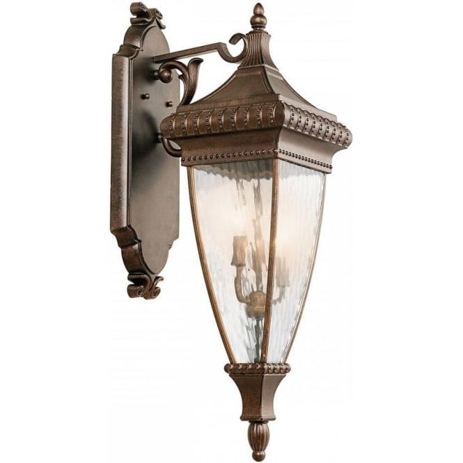 VENETIAN RAIN traditional IP44 large bronze garden wall lantern