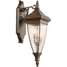 VENETIAN RAIN traditional IP44 large bronze garden wall lantern