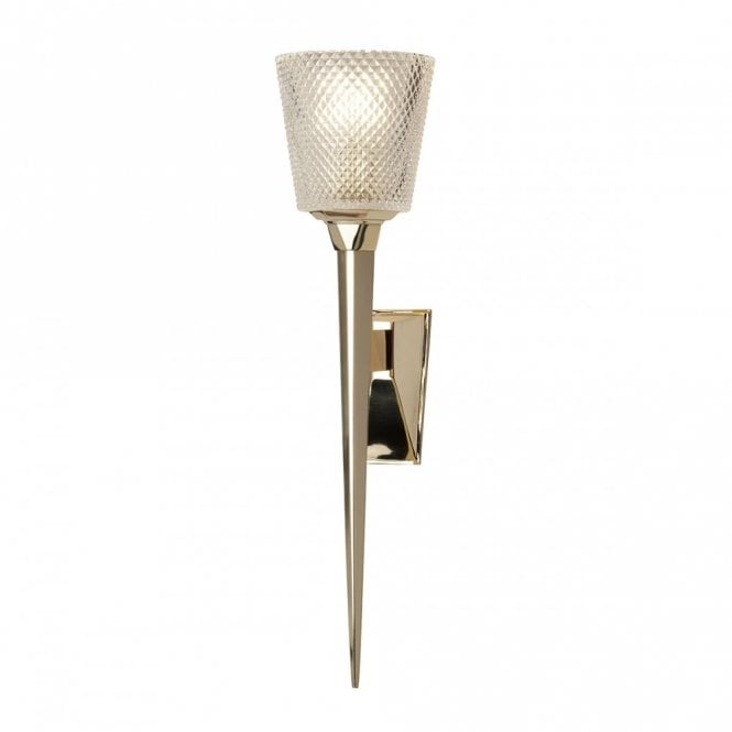 VERITY LED torchiere style bathroom wall light - gold
