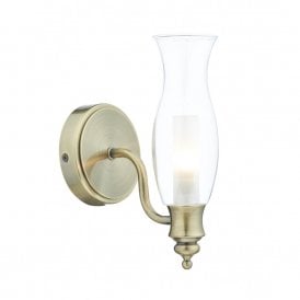 VESTRY traditional oil lamp style bathroom wall light - antique brass