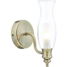 VESTRY traditional oil lamp style bathroom wall light - antique brass