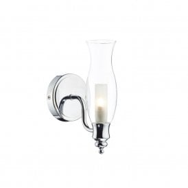 VESTRY traditional oil lamp style bathroom wall light - chrome