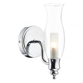 VESTRY traditional oil lamp style bathroom wall light - chrome