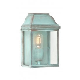 VICTORIA outdoor flush fitting wall light in old fashioned verdigris finish