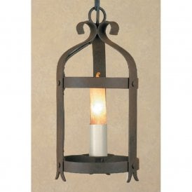 VILLA small Medieval style wrought iron hanging lantern