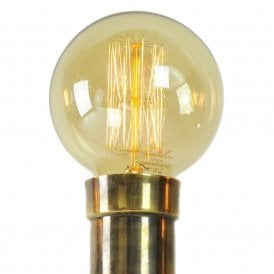 VINTAGE large Tesla Ferrowatt Globe Bulb with Amber Glass