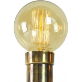 VINTAGE large Tesla Ferrowatt Globe Bulb with Amber Glass