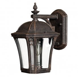 WABASH small traditional garden wall lantern with bevelled glass panels